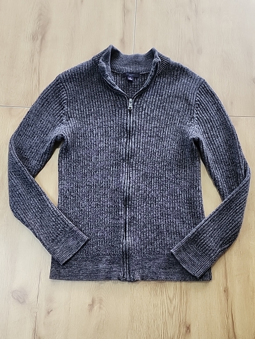 Men's Ribbed Full-Zip Sweater Jacket - Heather Brown